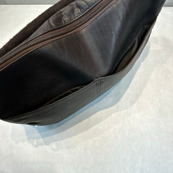 GH Bass Leather Purse Messenger Bag Brown Adjustable Shoulder Strap - Picture 3 of 14